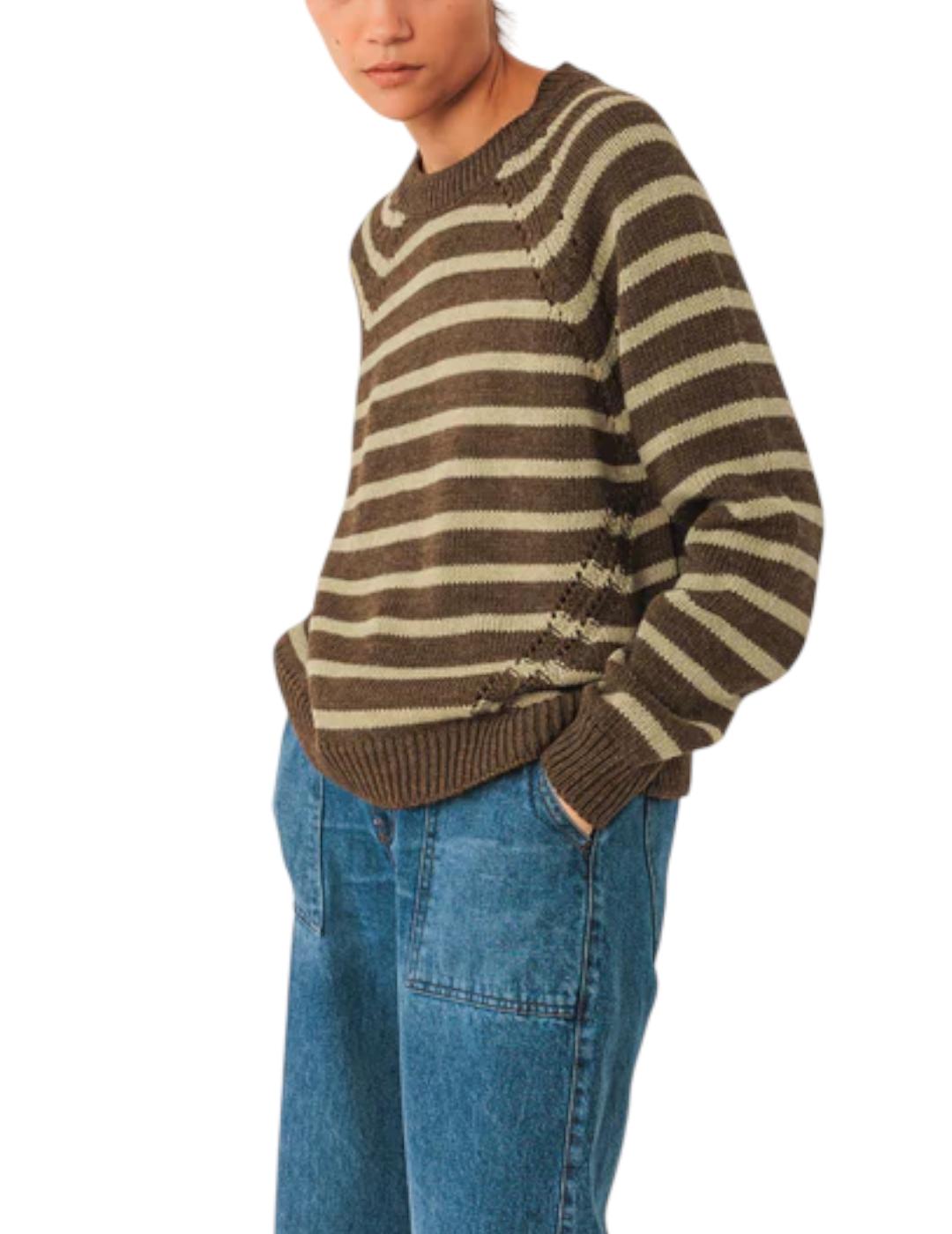 Jersey Indi&cold Stripes Bicolor Khaki