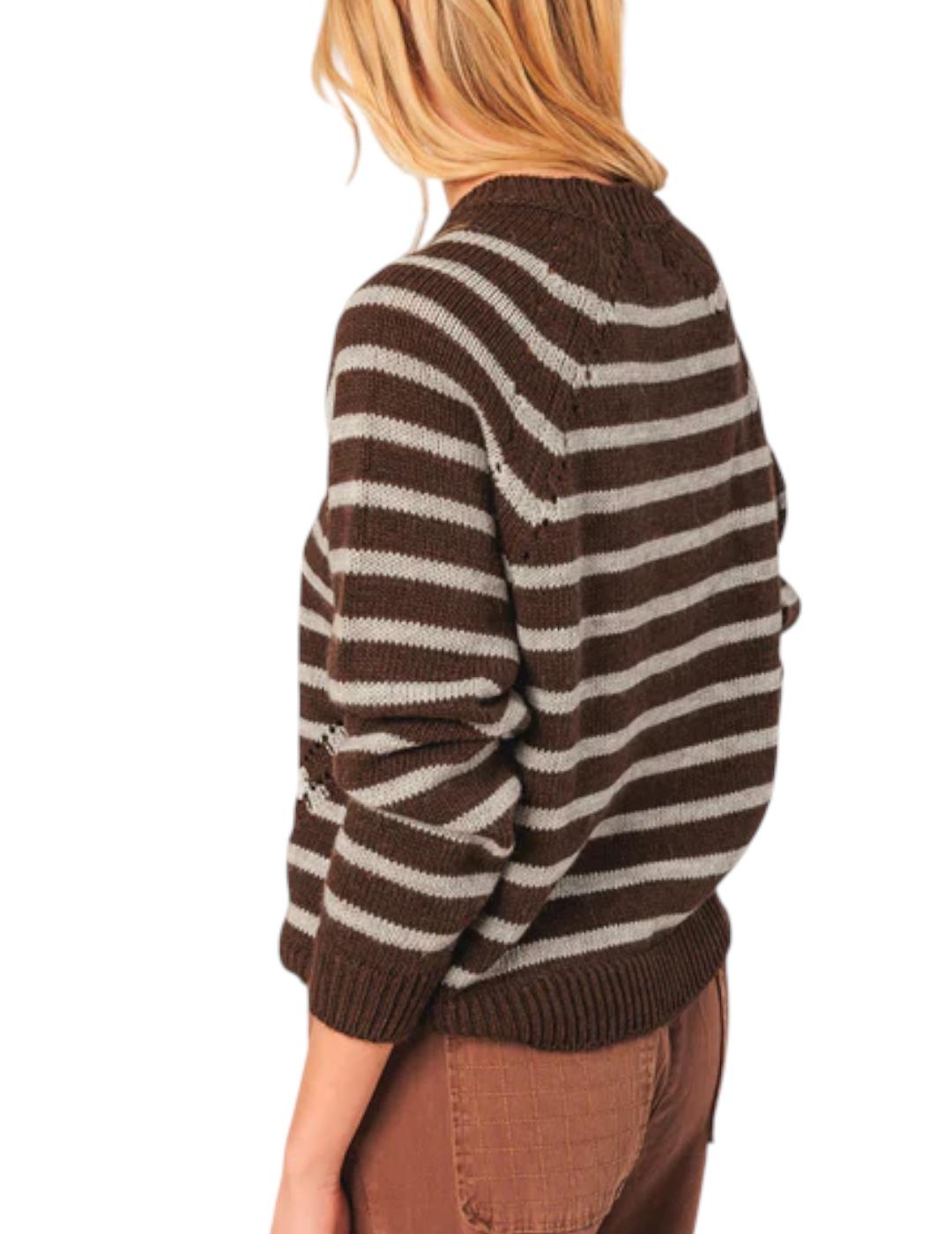 Jersey Indi&cold Stripes Bicolor Chocolate