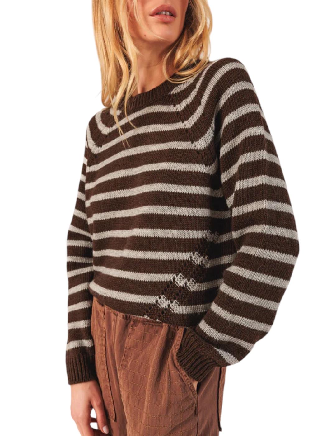 Jersey Indi&cold Stripes Bicolor Chocolate