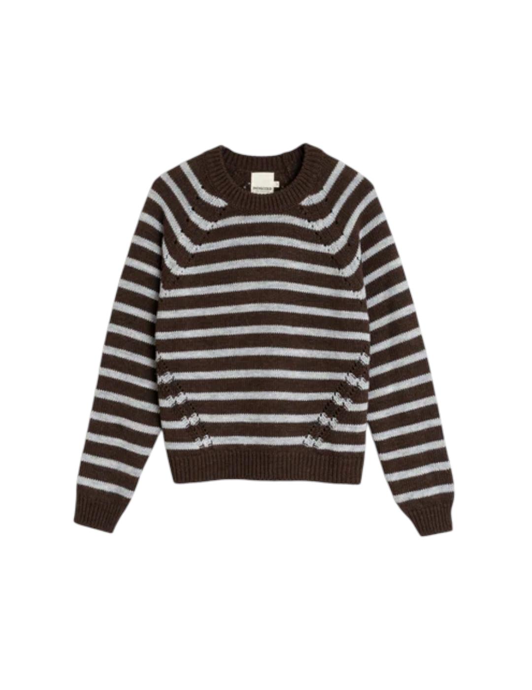 Jersey Indi&cold Stripes Bicolor Chocolate