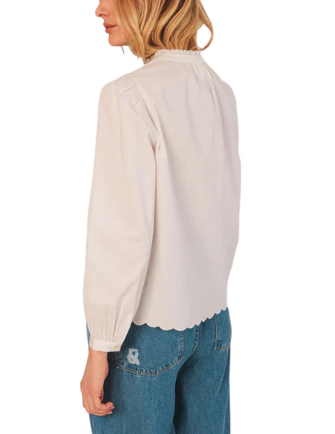 Blusa Indi&cold Bordados Recortados Blanco