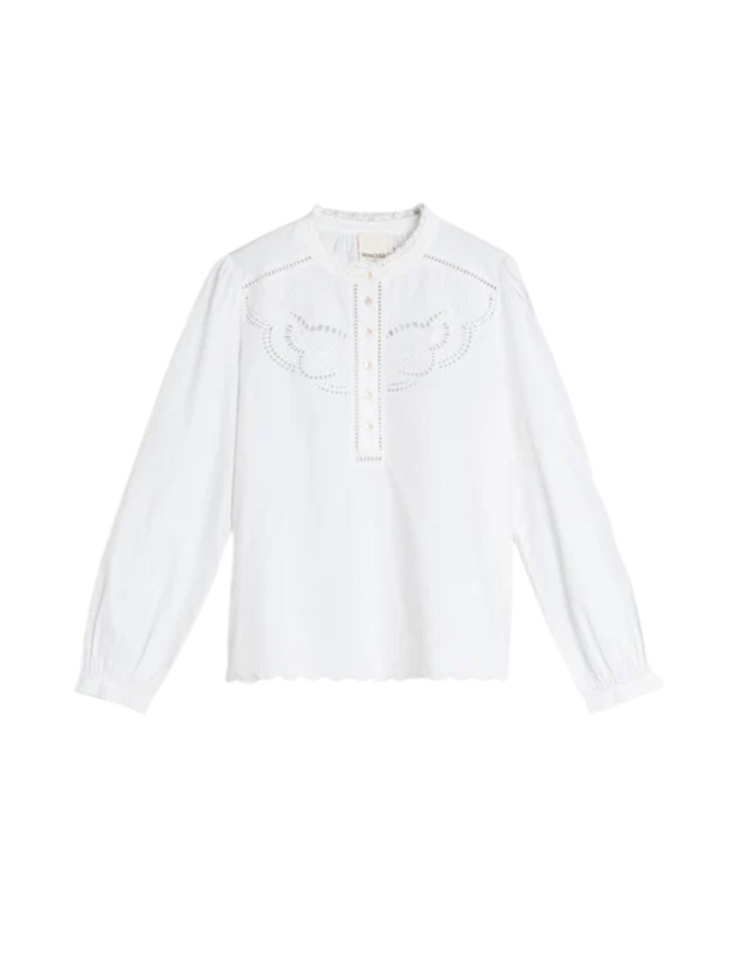 Blusa Indi&cold Bordados Recortados Blanco