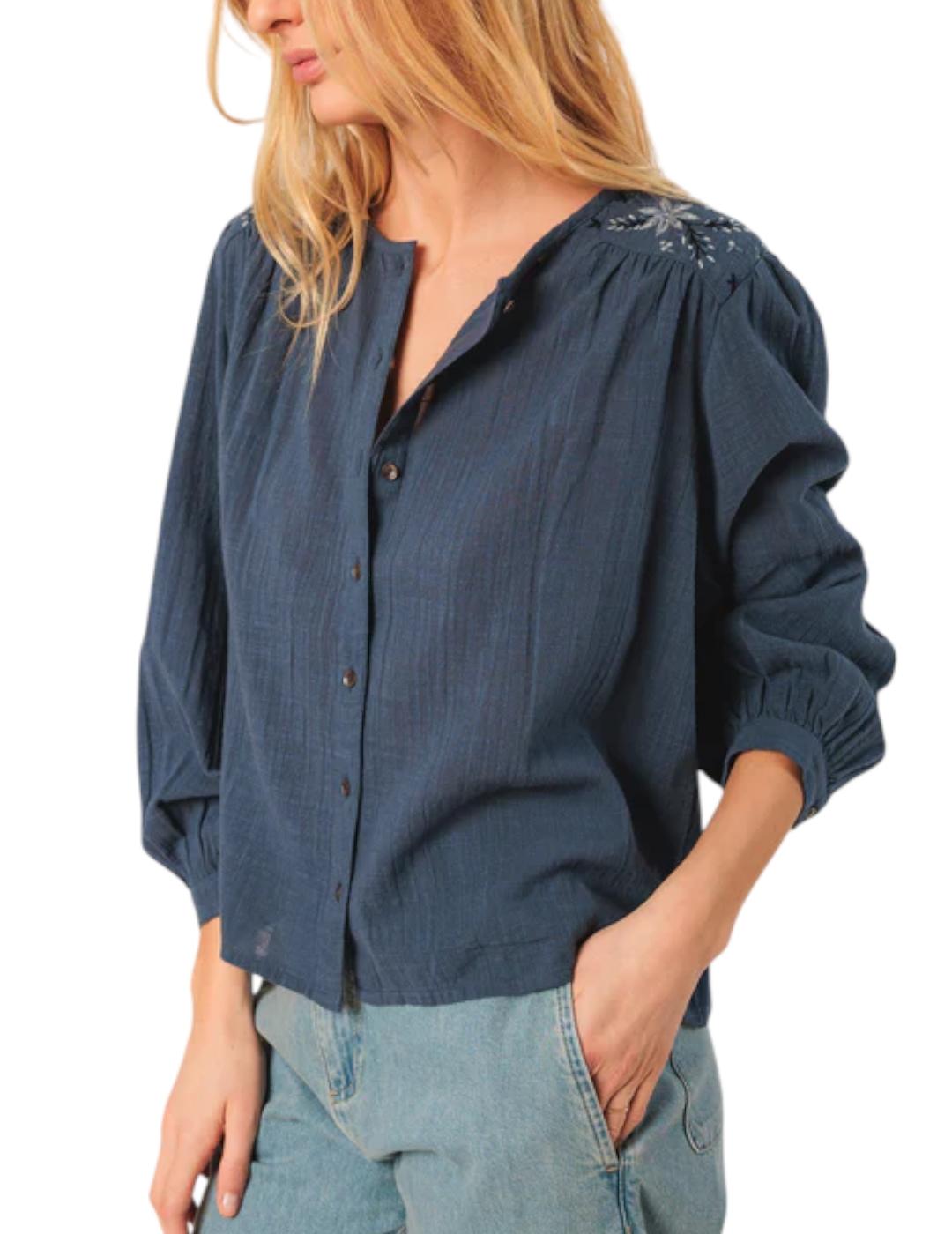 Camisa Indi&cold Box Bordados Indigo