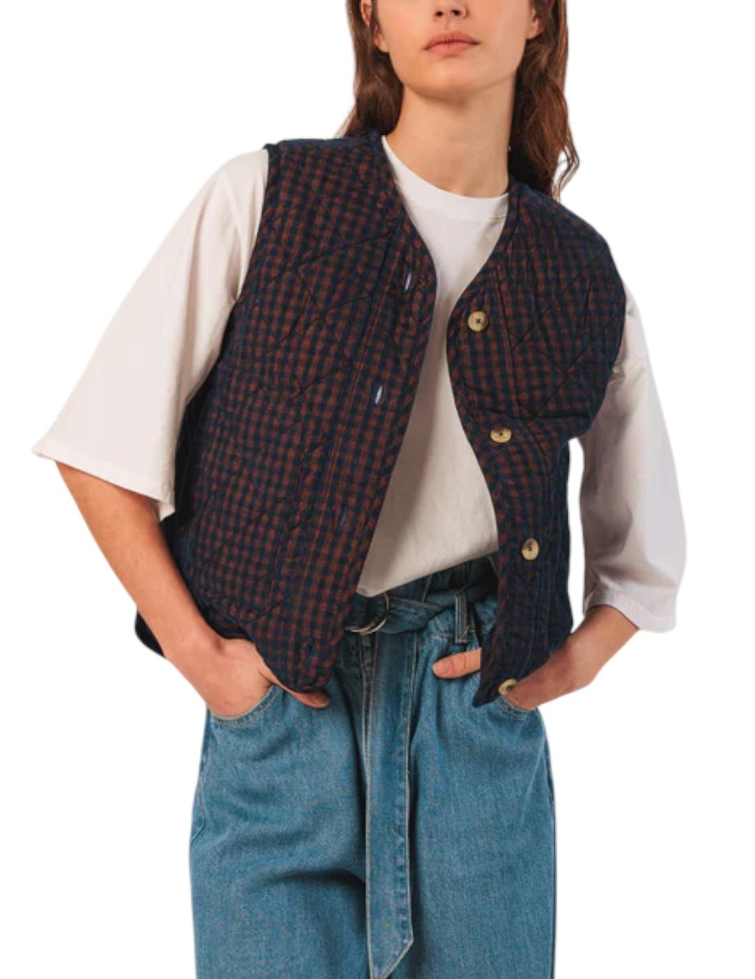 Chaleco Indi&cold Micropana Vichy Marino