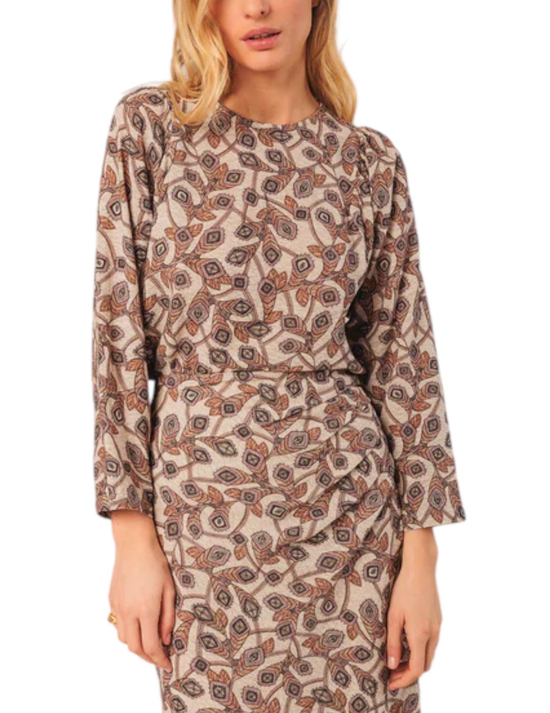 Blusa Indi&cold Algodón Crepado Beige