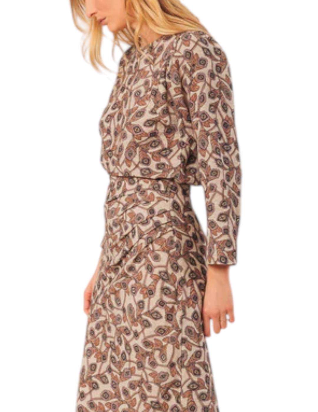 Blusa Indi&cold Algodón Crepado Beige