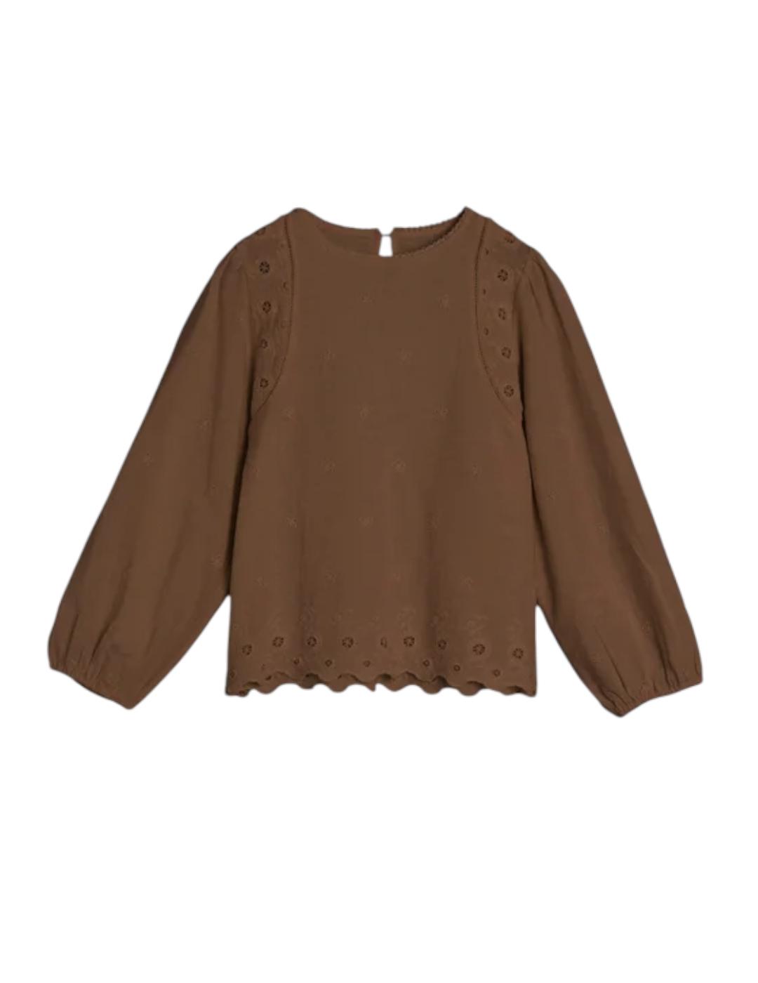 Blusa Indi&cold Bordada Chocolate