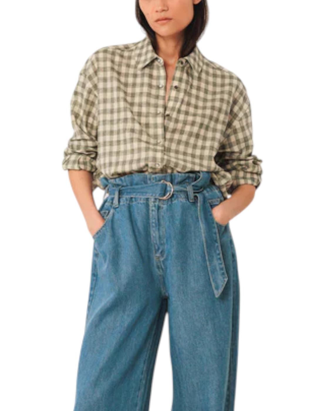 Camisa Indi&cold Cuadro Vichy Khaki