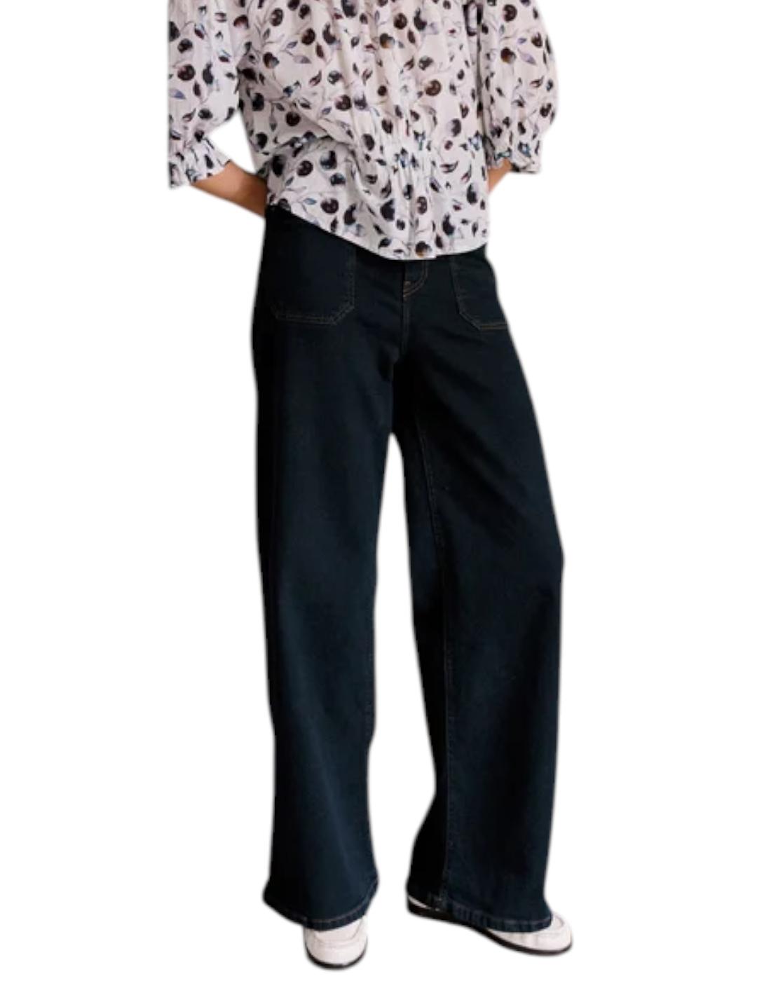 Pantalón Indi&cold Denim Wide Leg Navy