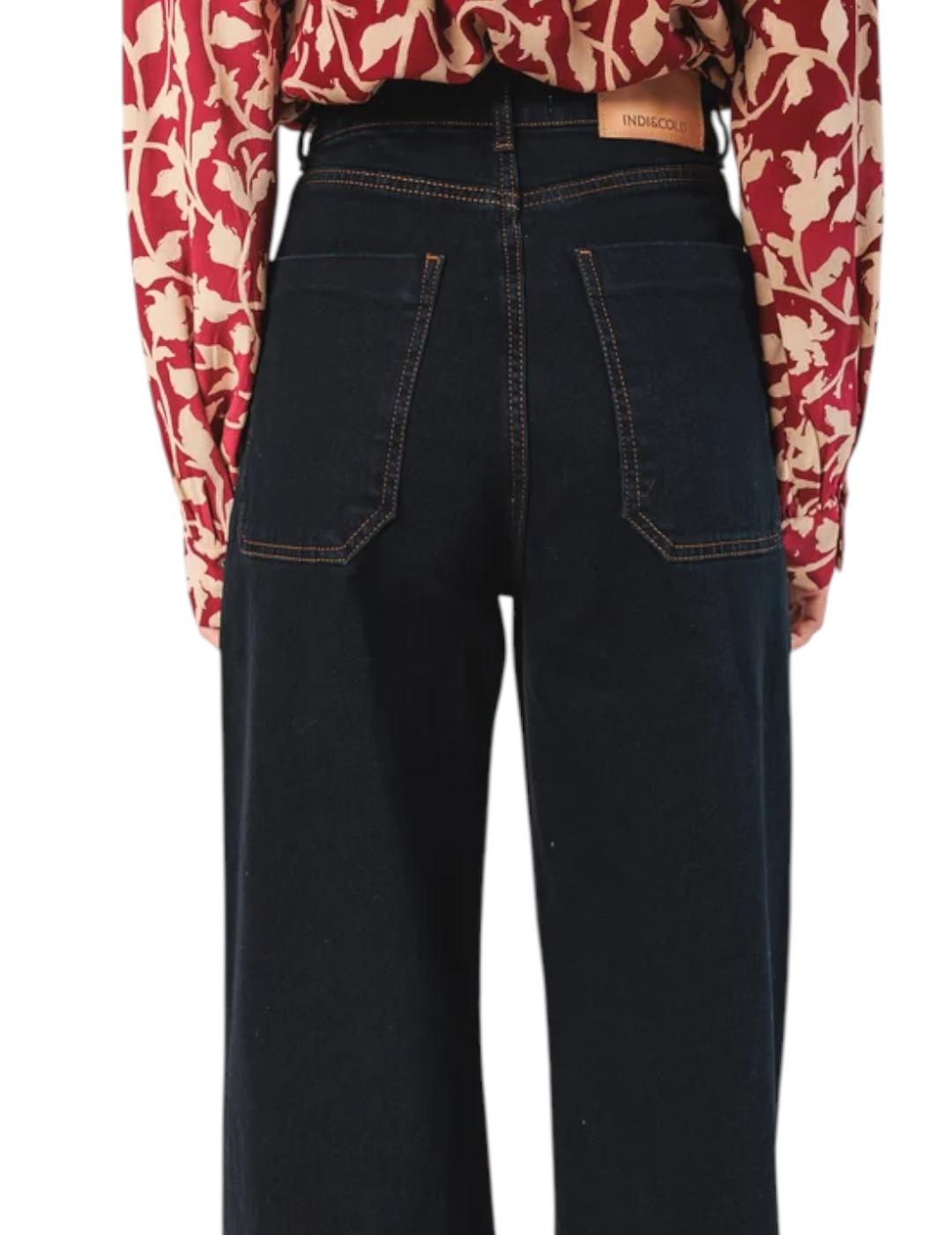 Pantalón Indi&cold Denim Wide Leg Navy