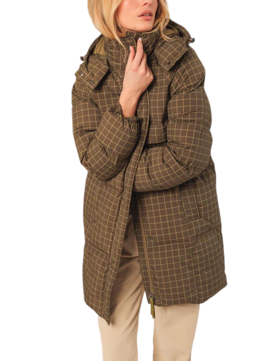 Plumífero Indi&cold Cuadros Khaki