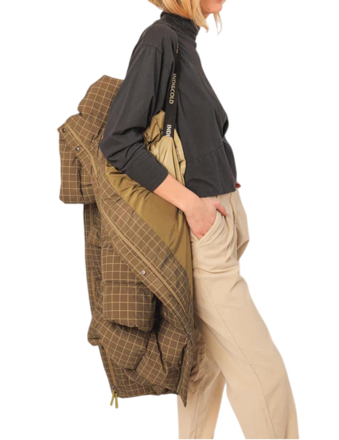Plumífero Indi&cold Cuadros Khaki
