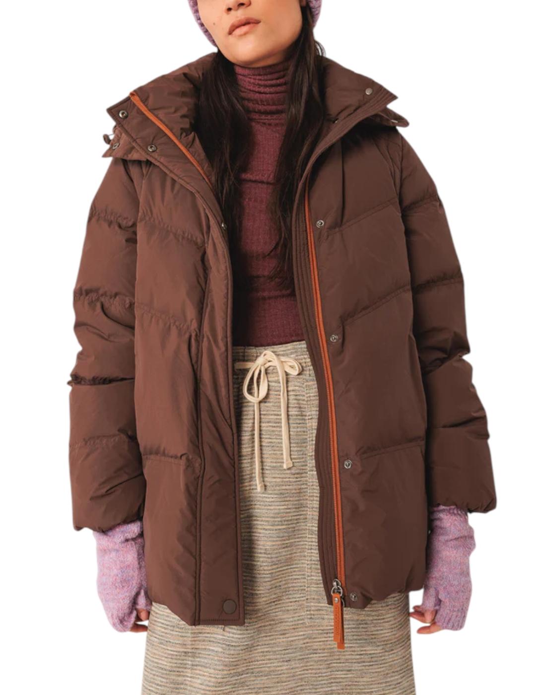 Plumífero Indi&cold Convertible A Chaleco Chocolate