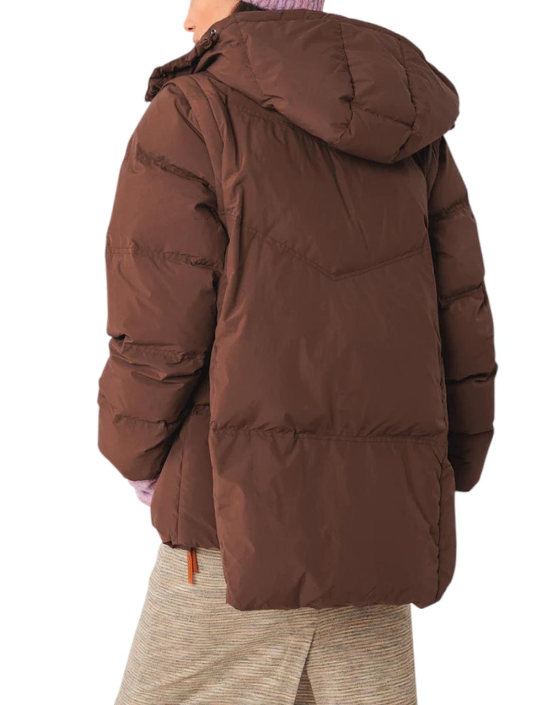 Plumífero Indi&cold Convertible A Chaleco Chocolate