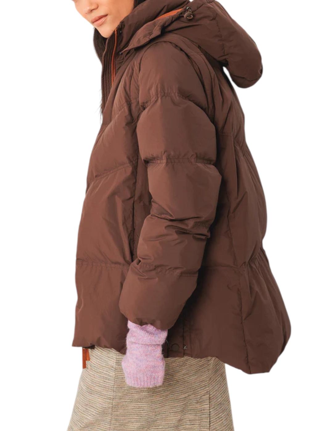 Plumífero Indi&cold Convertible A Chaleco Chocolate