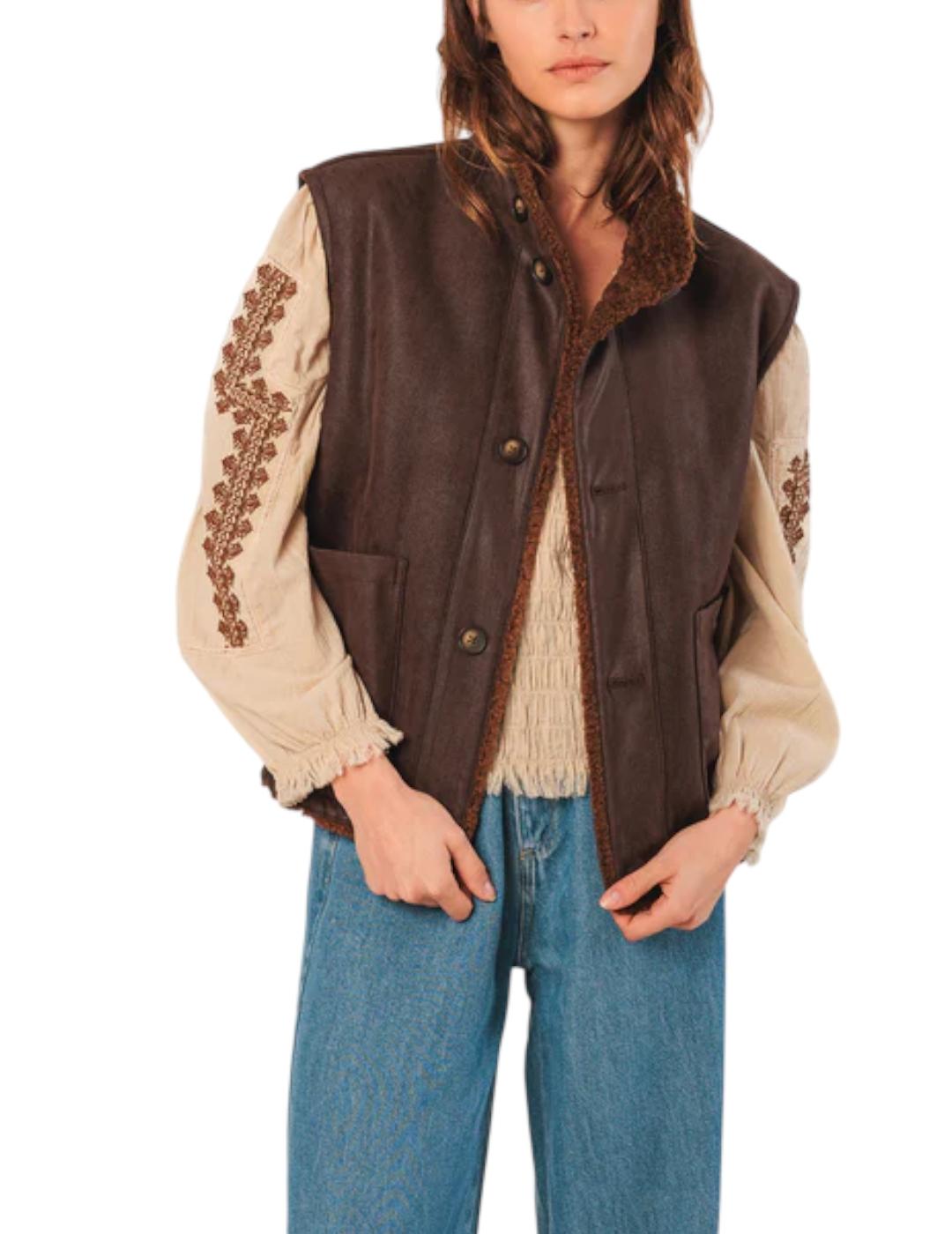 Chaleco Indi&cold Teddy Reversible Chocolate