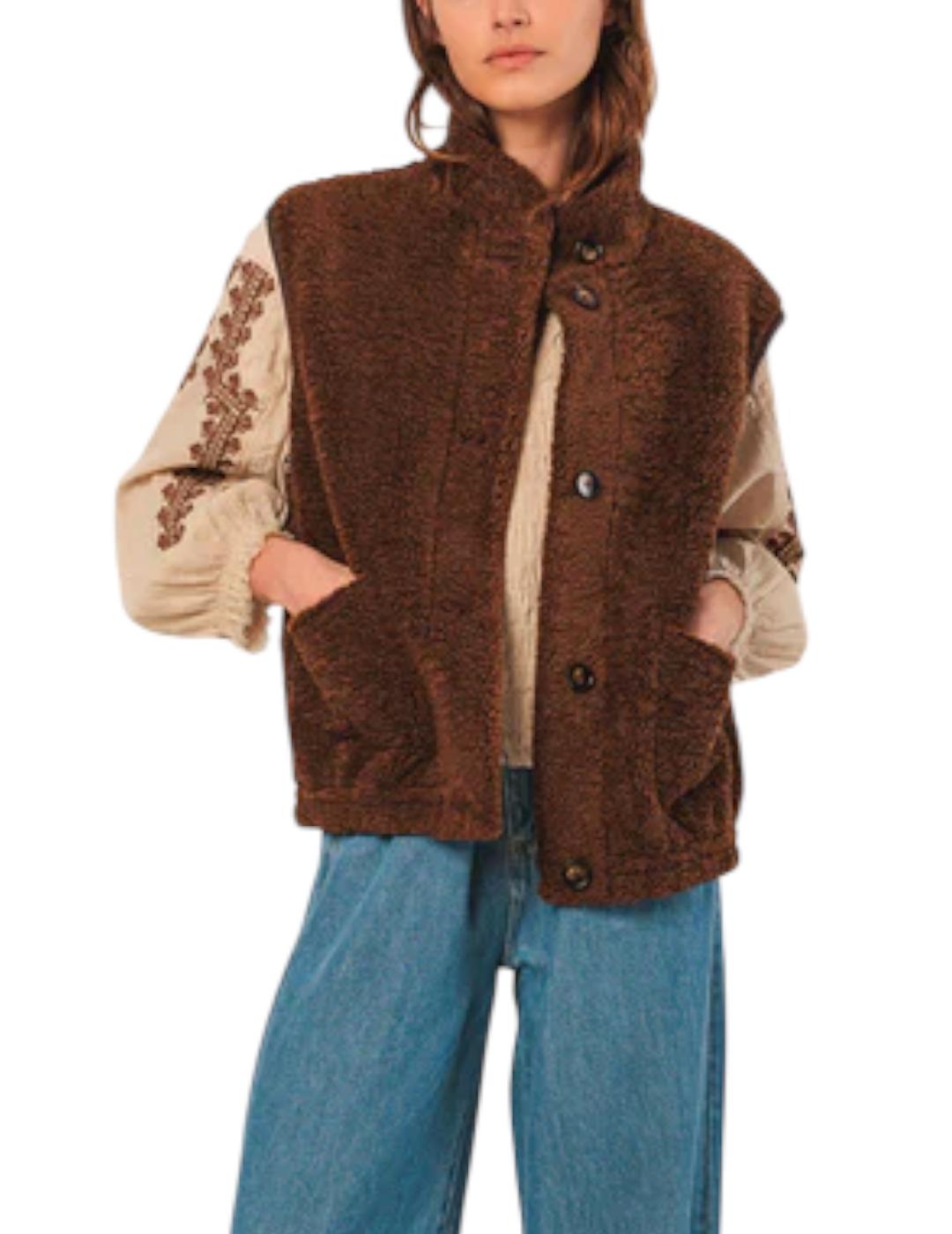 Chaleco Indi&cold Teddy Reversible Chocolate