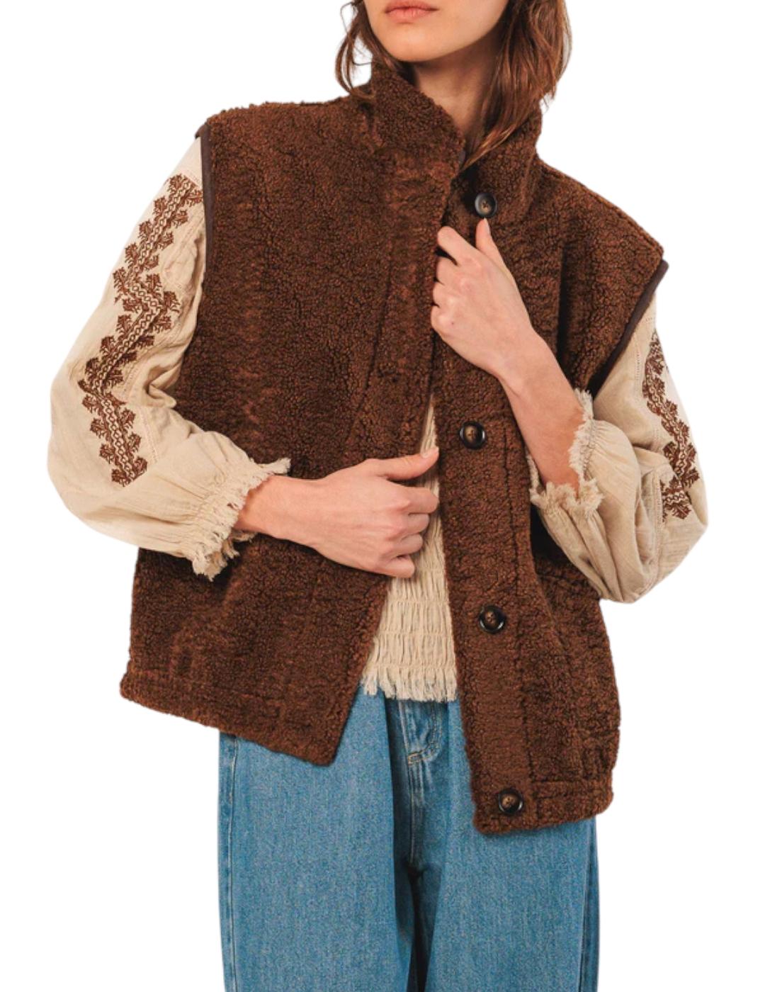 Chaleco Indi&cold Teddy Reversible Chocolate