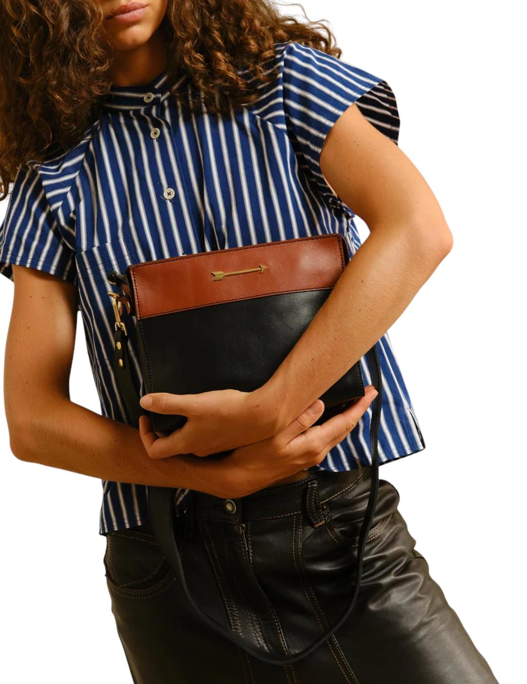 Bolso Mércules Harold Negro y Teja