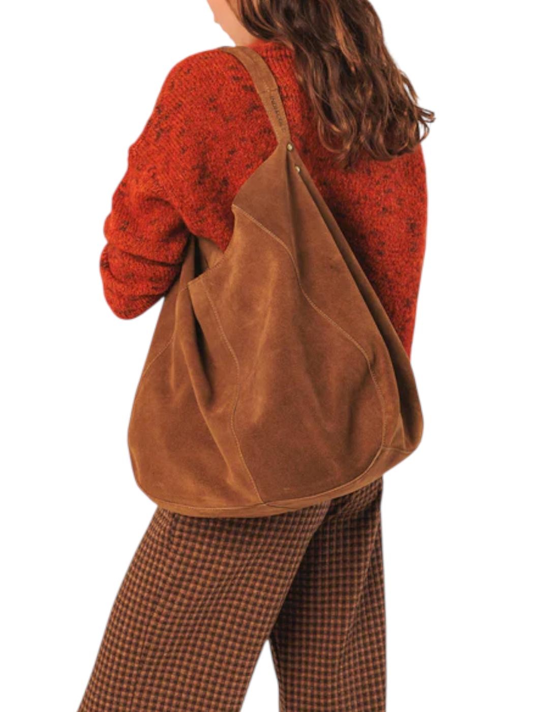 Bolso Indi&cold Tote Serraje Tabaco