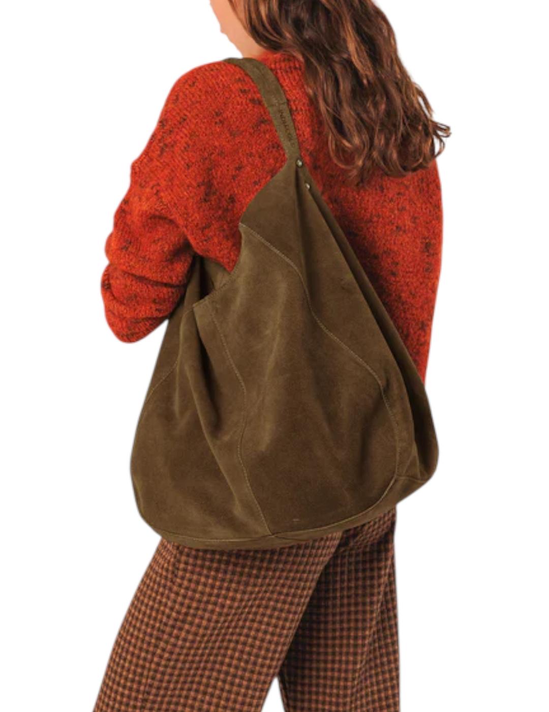 Bolso Indi&cold Tote Serraje Khaki