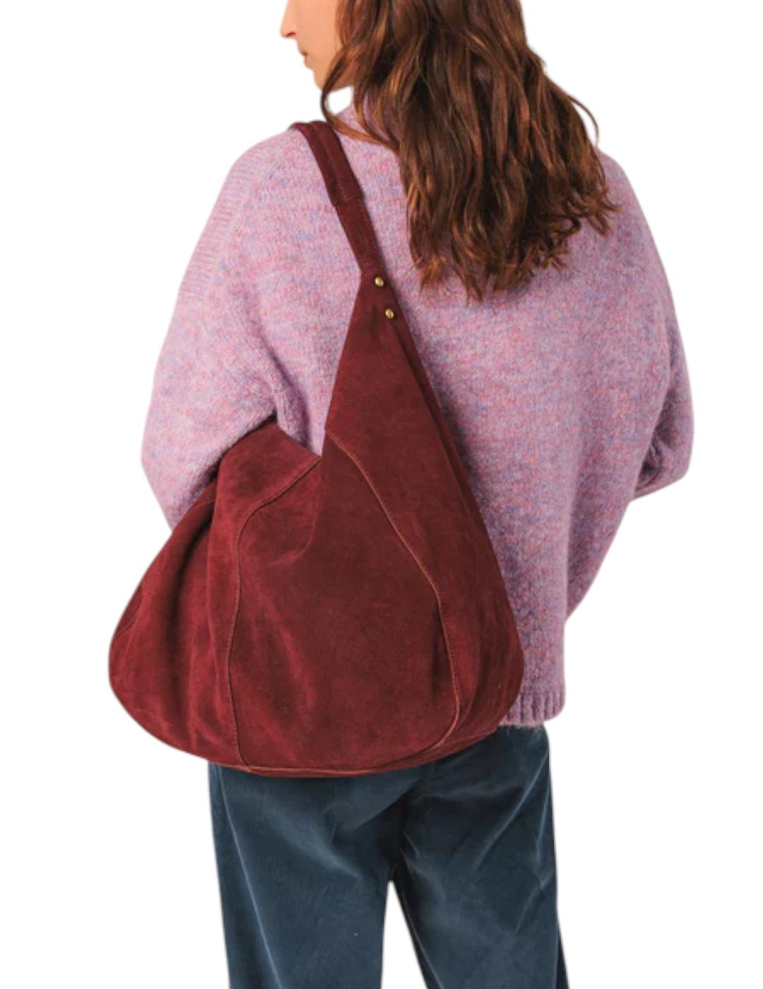 Bolso Indi&cold Tote Serraje Granate