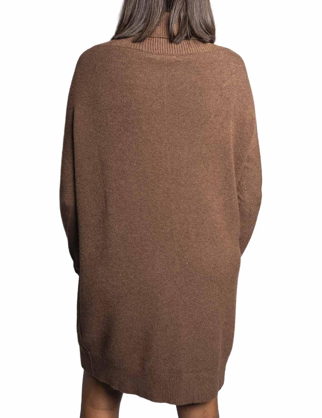 Vestido Carta Libera Punto Marrón