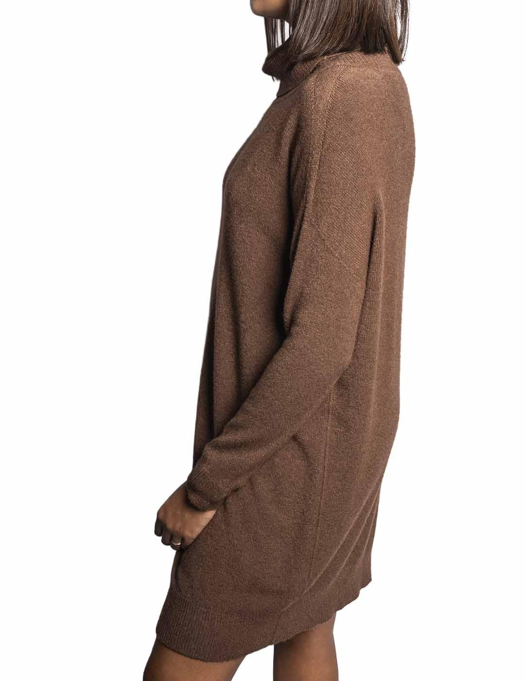 Vestido Carta Libera Punto Marrón