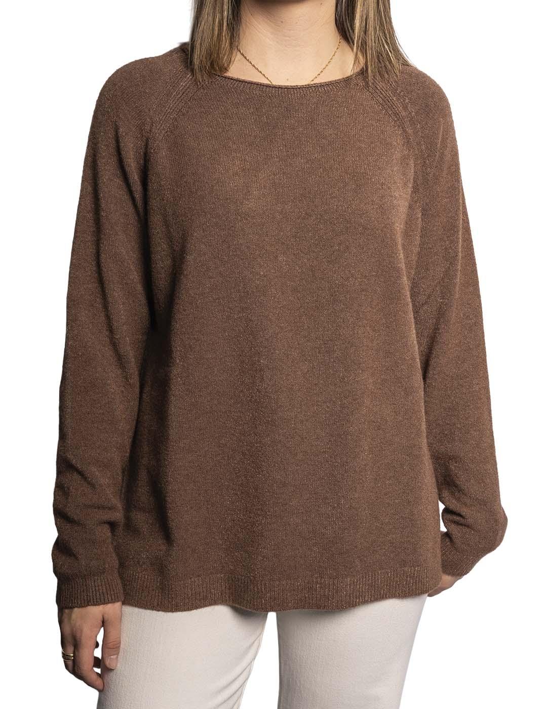 Jersey Carta Libera Over Marrón