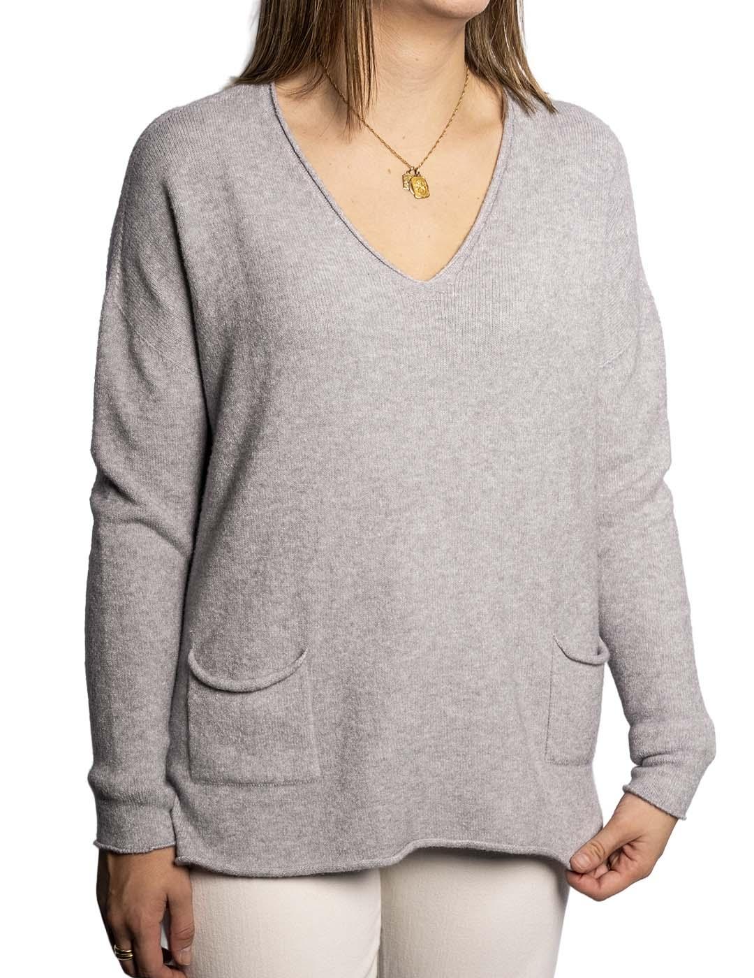 Jersey Carta Libera Pico Gris