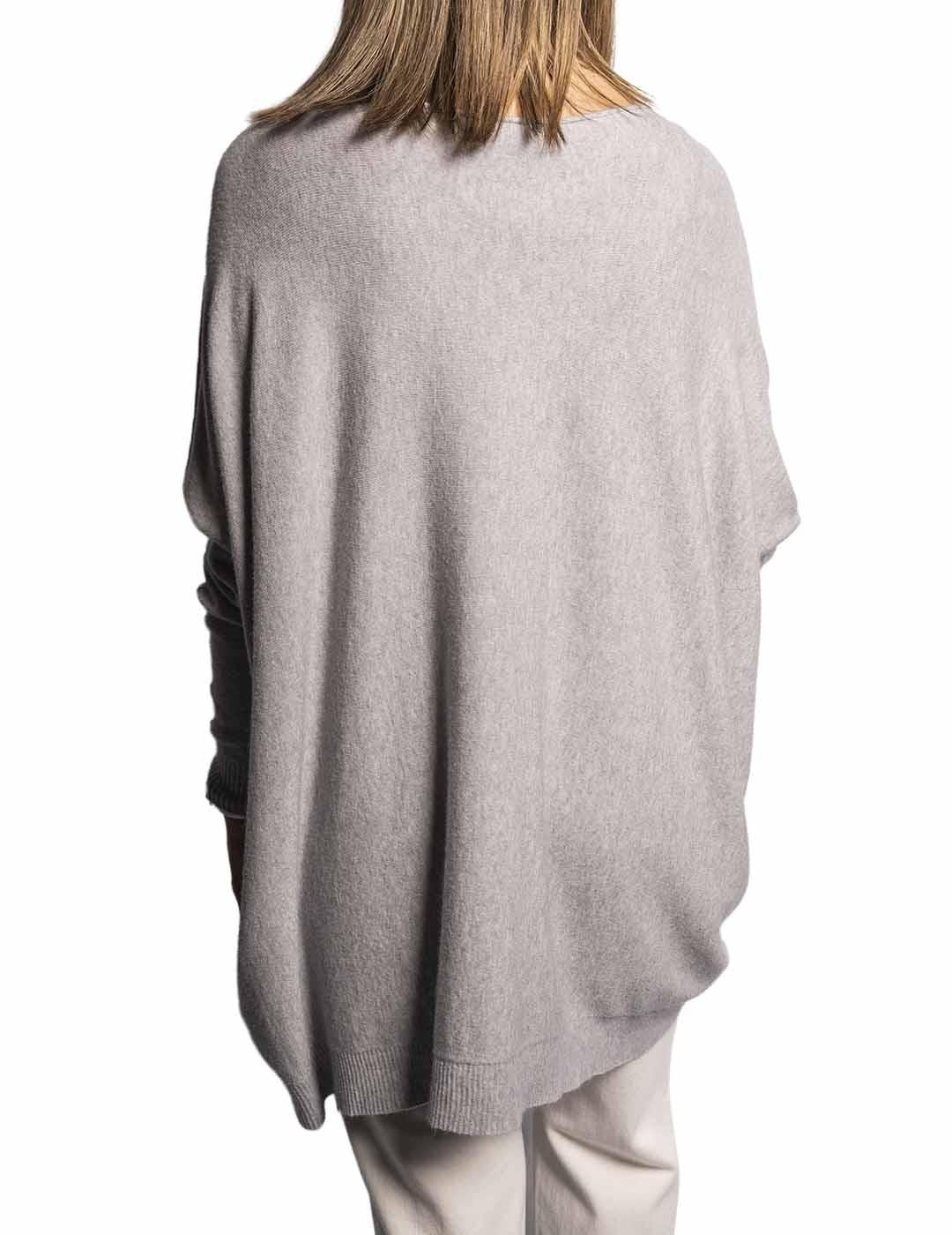 Jersey Carta Libera Over Cuello Caja Gris