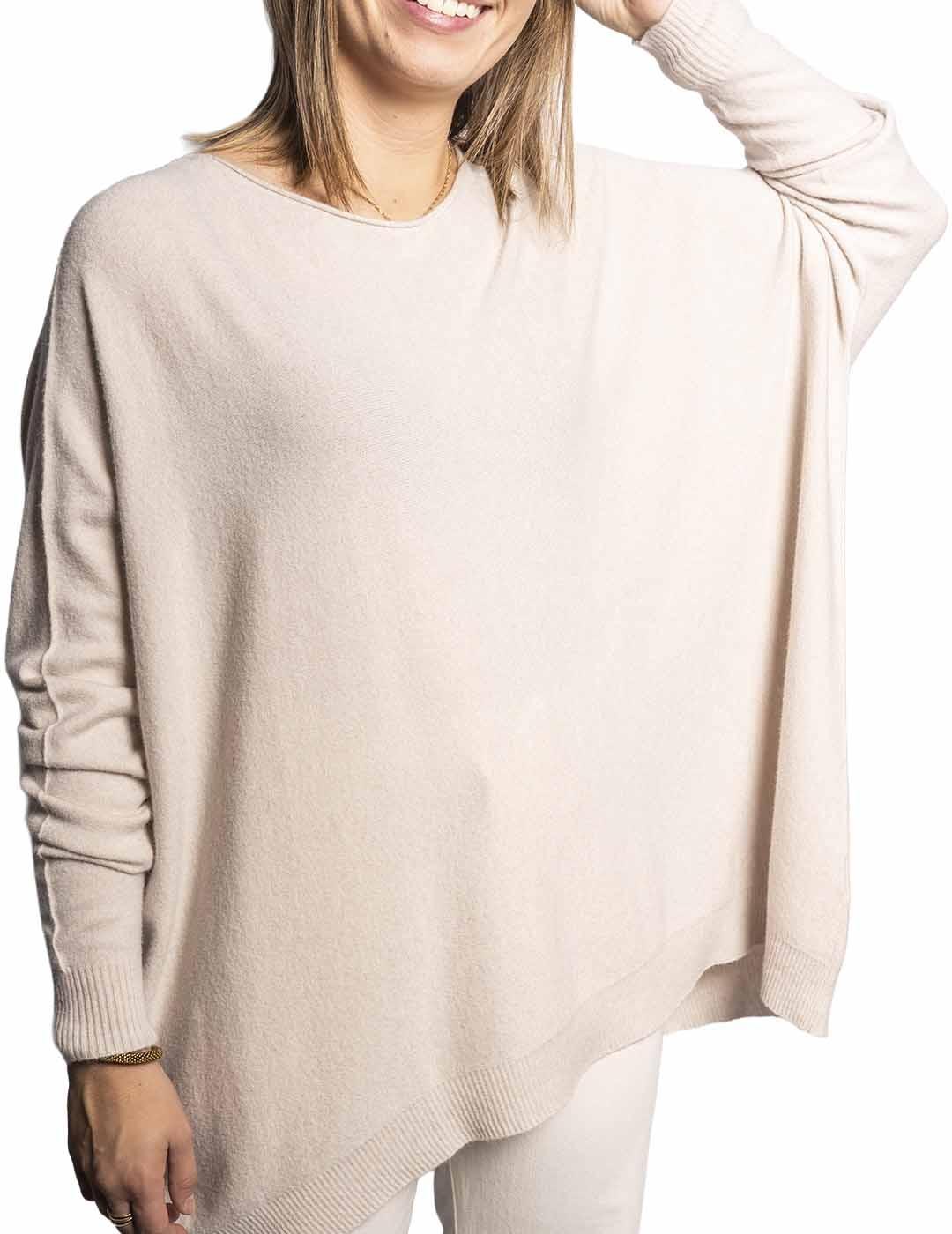 Jersey Carta Libera Over Cuello Caja Crudo