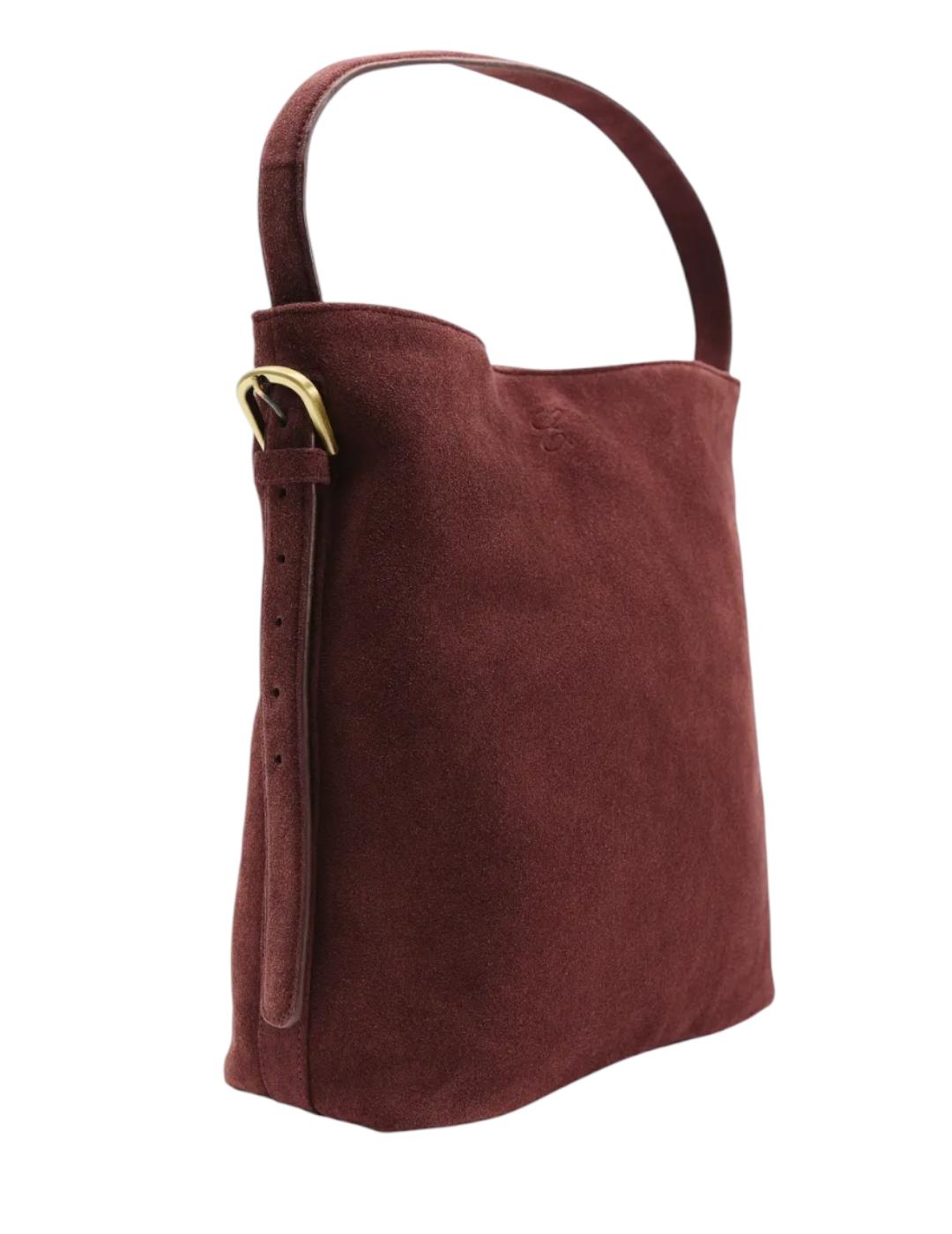 Bolso ese O ese Miranda Suede Burdeos