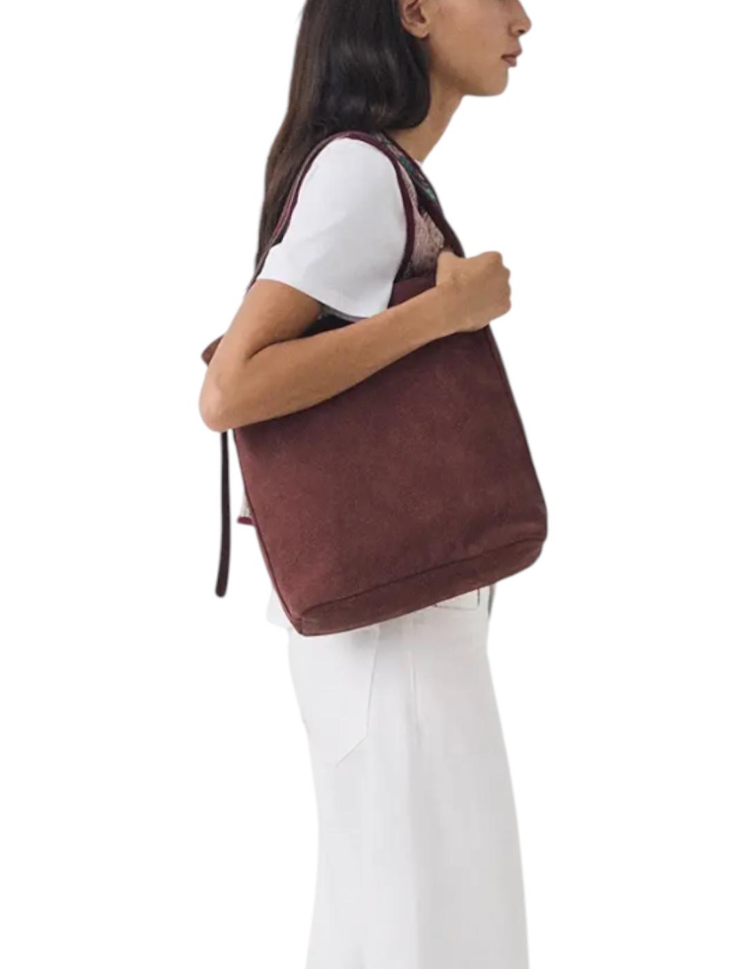 Bolso ese O ese Miranda Suede Burdeos