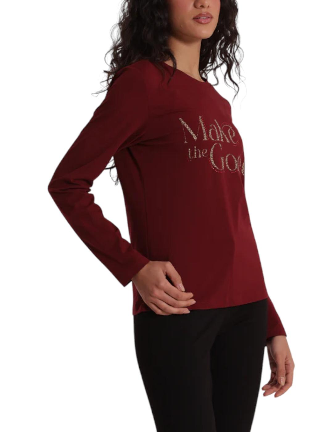 Camiseta Mimi Muà Animal Print Burdeos