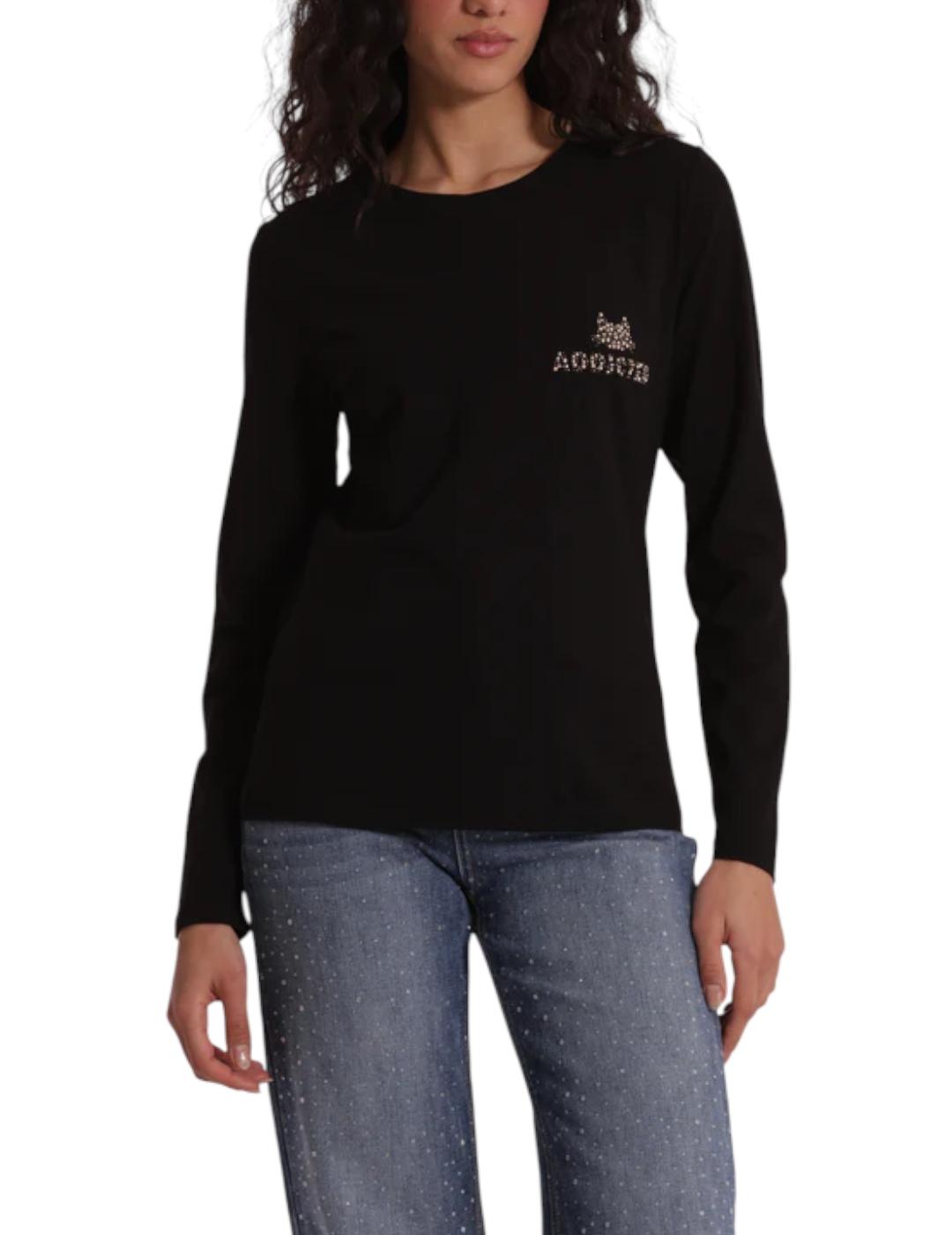 Camiseta Mimi Muà 'Addicted' Negro