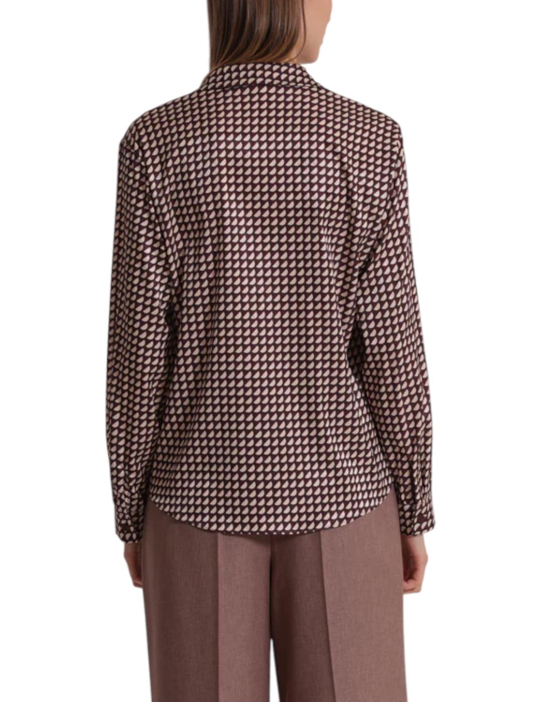 Blusa Mimi Muà Estampado Fantasía Burdeos