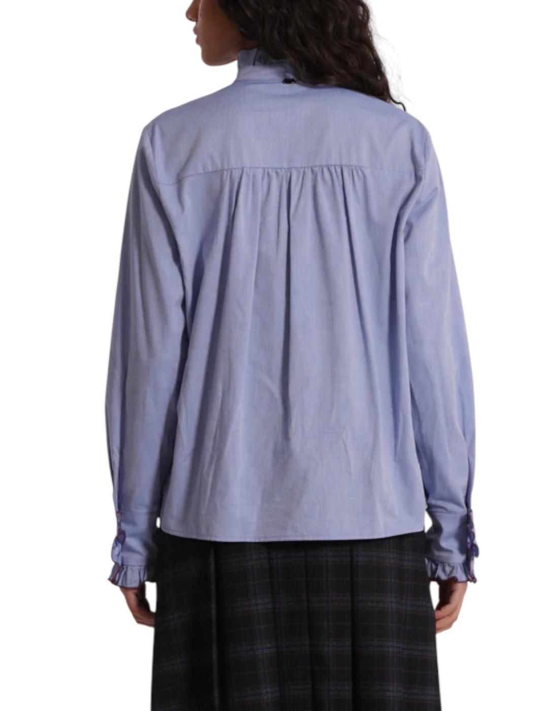 Camisa Mimi Muà Con Volante Azul