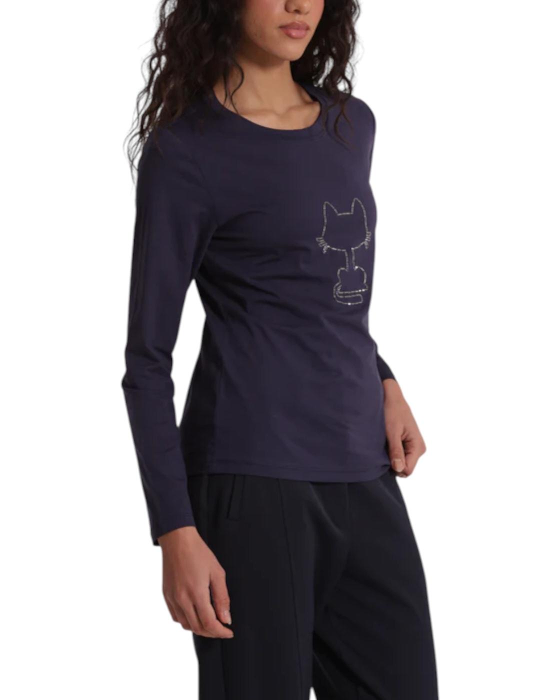 Camiseta Mimi Muà Gato Azul