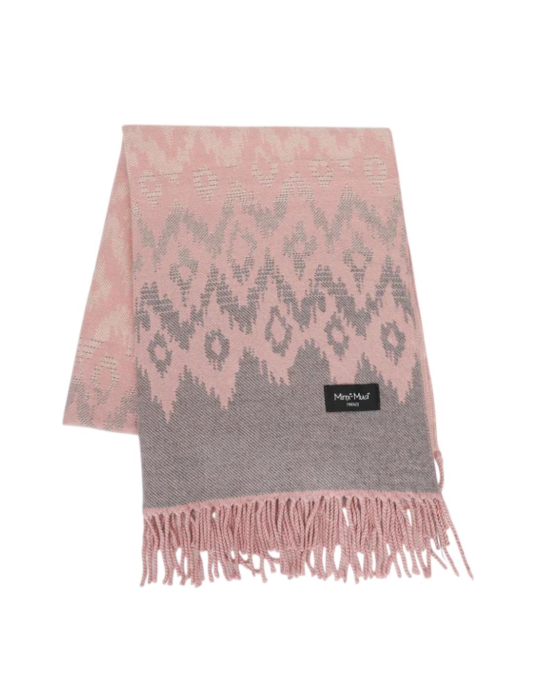 Bufanda Mimi-Muà Motivo Geométrico Rosa