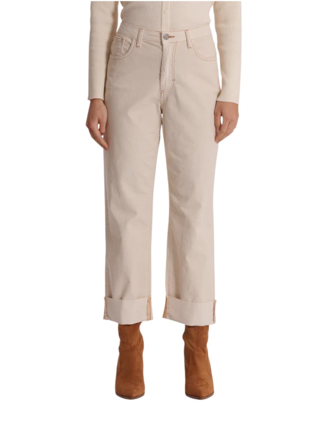 Pantalón Mimi-Muà Pana Con Vuelta Beige