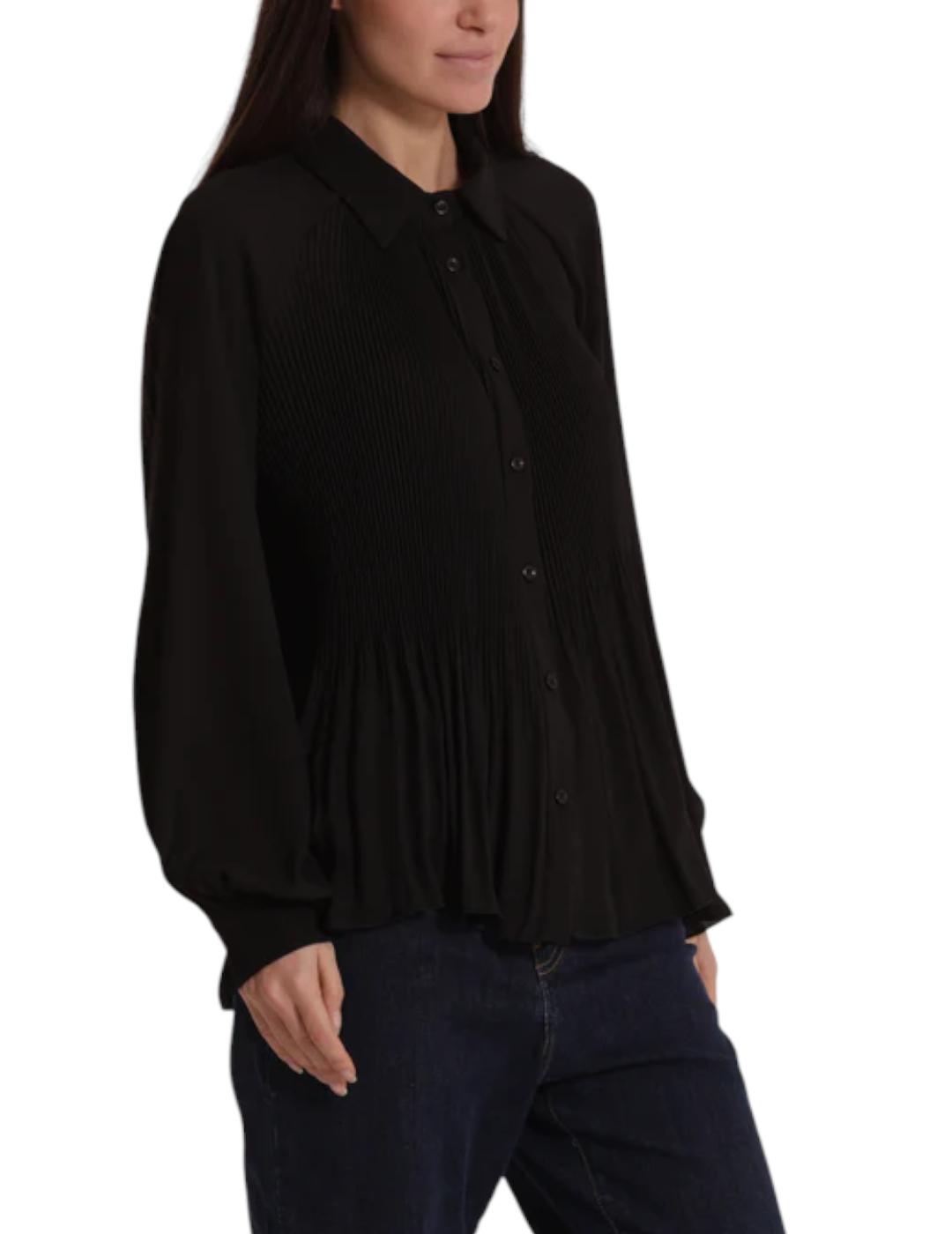 Camisa Mimi-Muà Plisada Negro