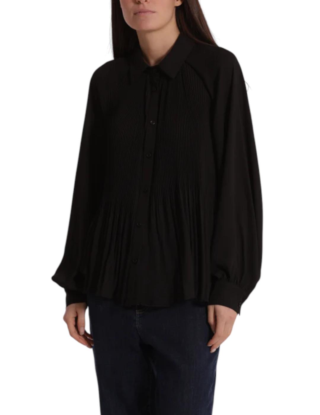 Camisa Mimi-Muà Plisada Negro