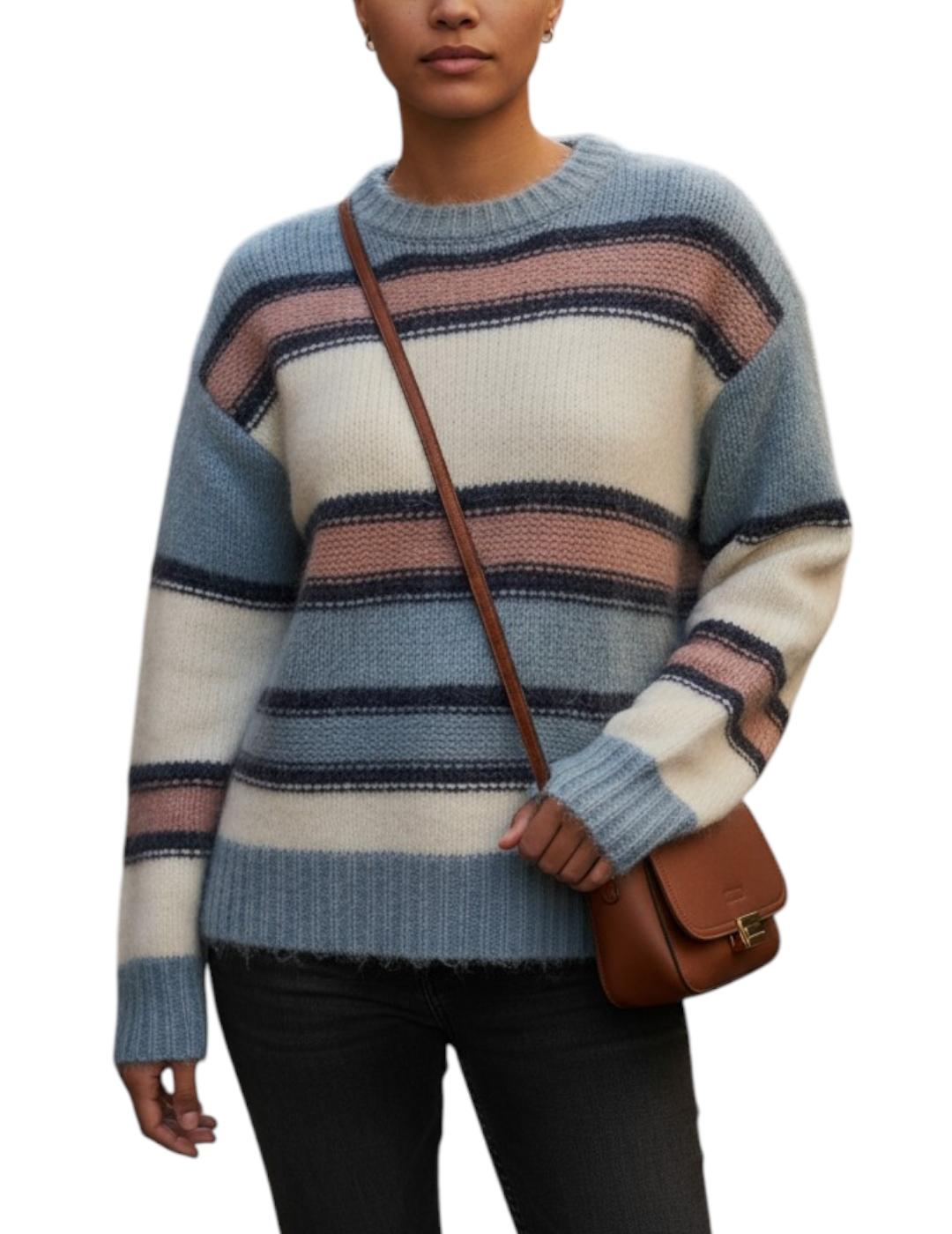 Jersey VAN-DOS Rayas Turquesa