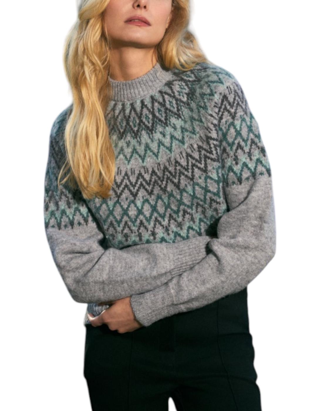 Jersey VAN-DOS Jacquard Gris