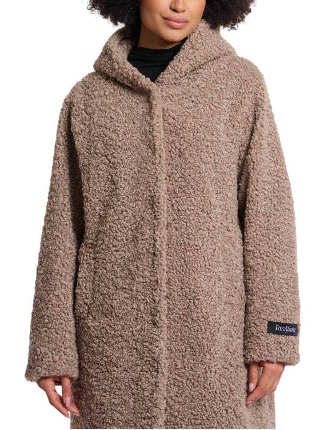 Abrigo Rino&Pelle Teddy Capucha Topo