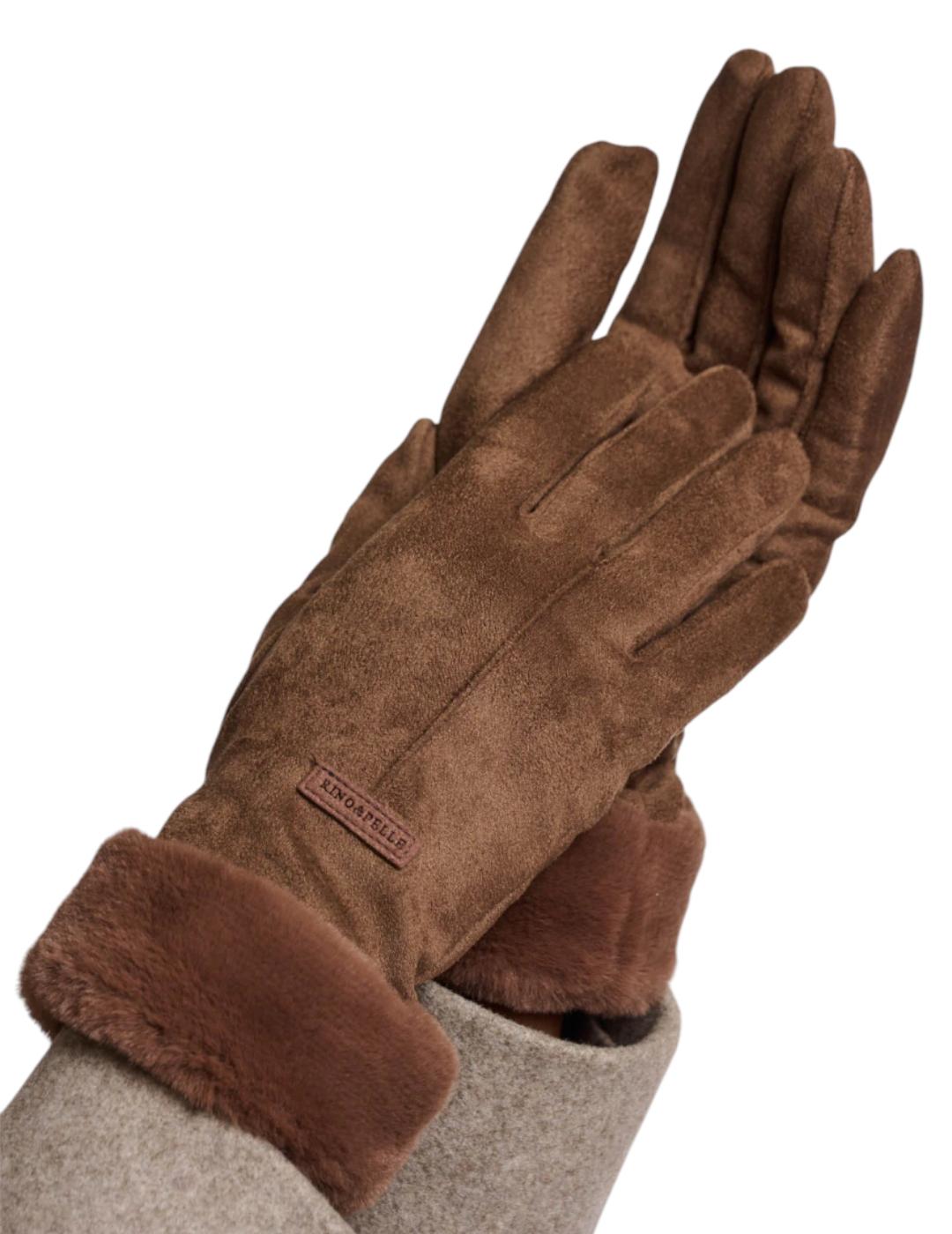 Guantes Rino&Pelle Pelo Marrón