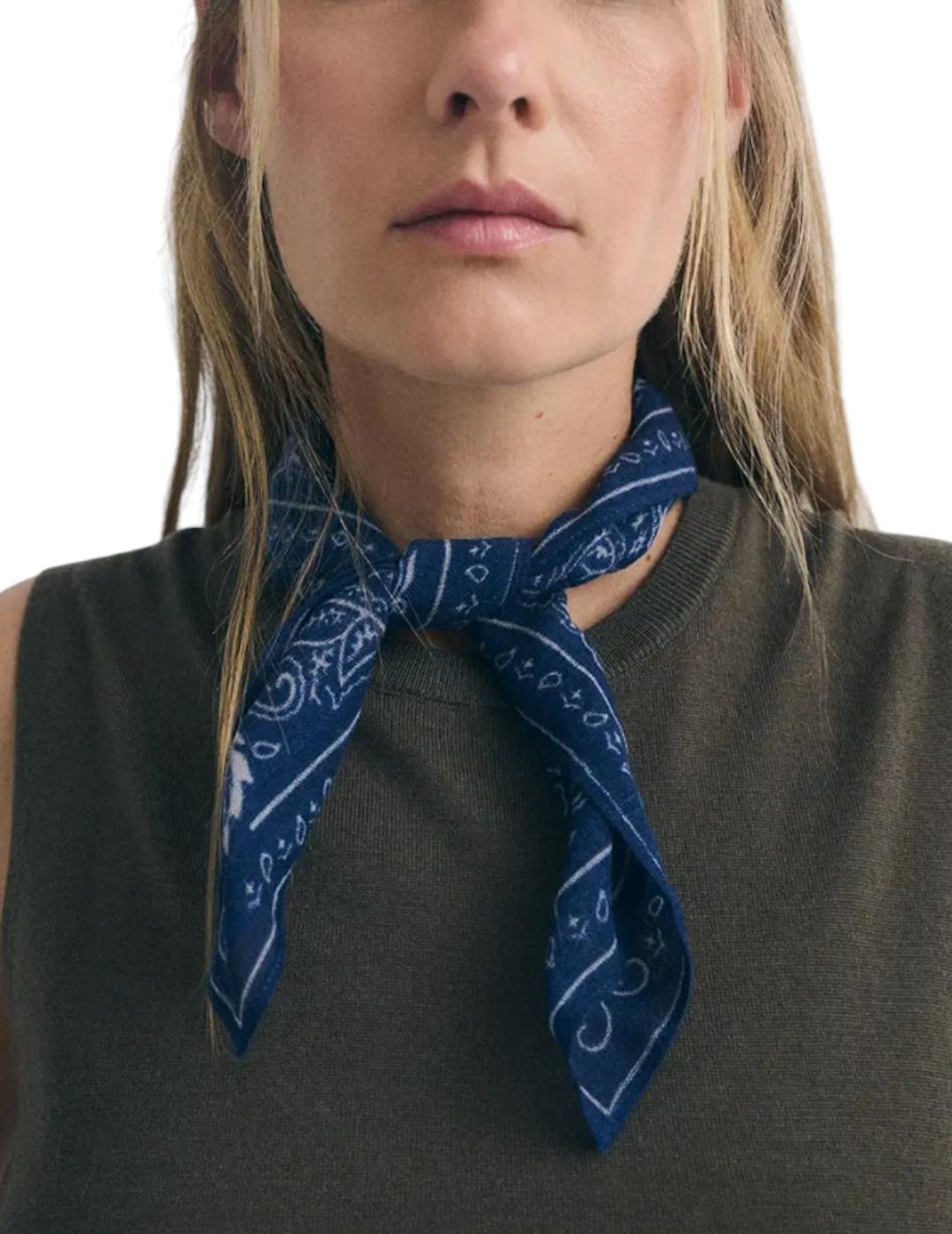 Pañuelo ese O ese Lana West Azul