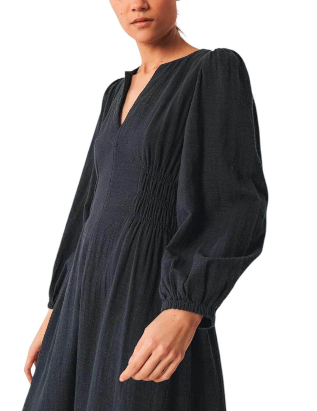 Vestido Indi&cold Algodón Crepado Marino