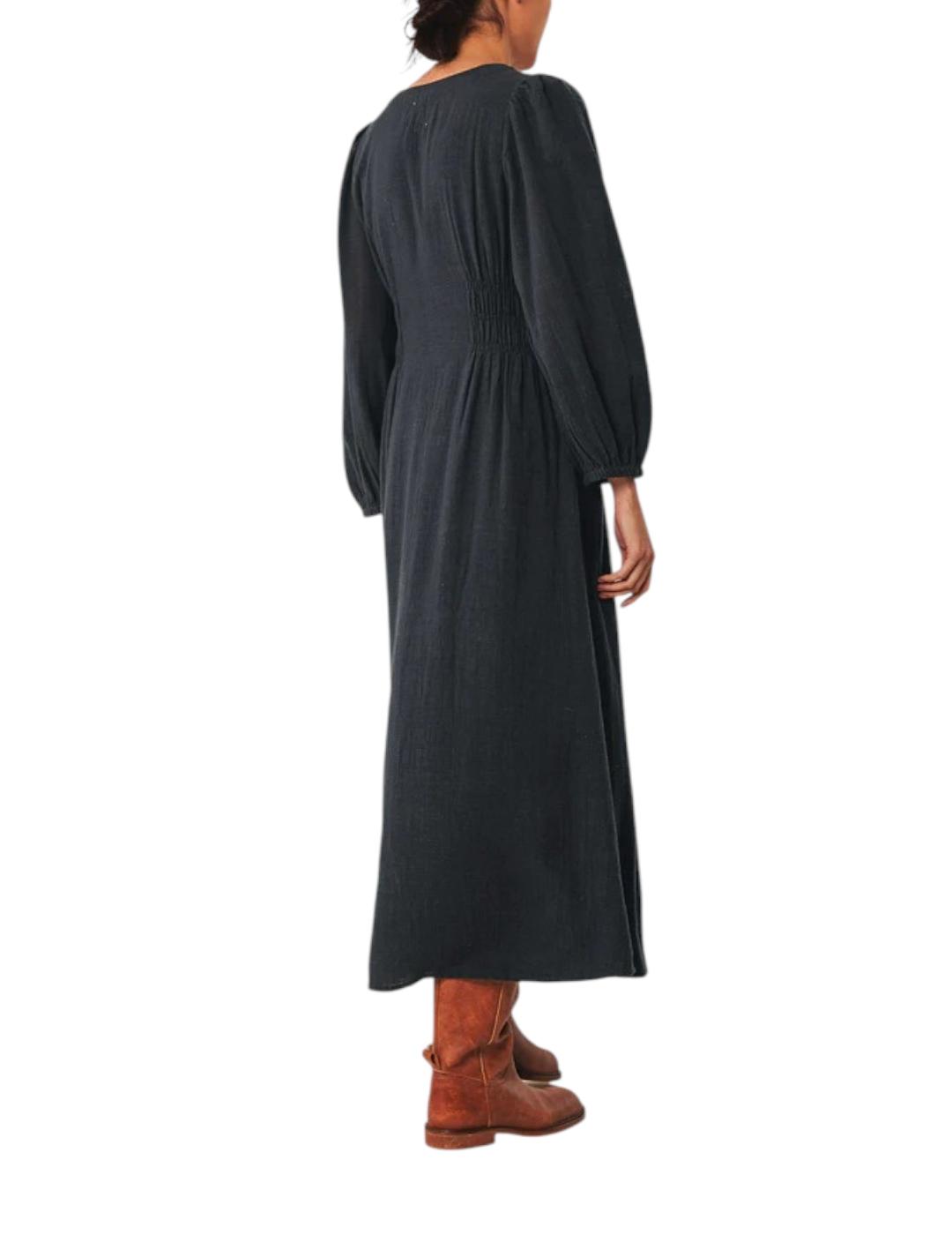 Vestido Indi&cold Algodón Crepado Marino